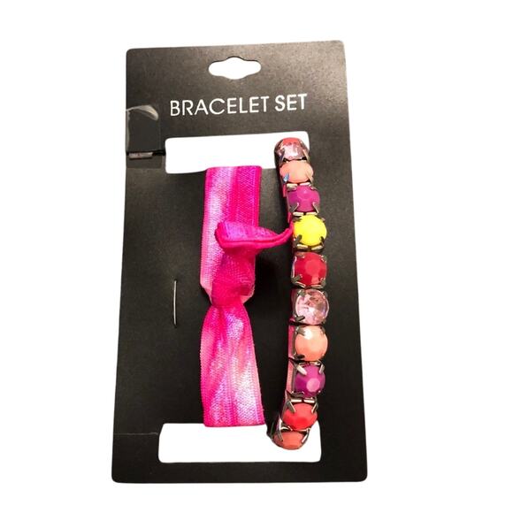 Colorful Stretch Bracelet Set Neon Y2K Vibe - Picture 1 of 2